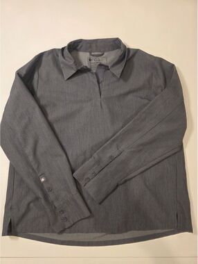 FIGS Nala Long Sleeve Scrub Top Womens Large Graphite Grey Technical Collection